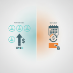 Diagram comparing per-meeting and retainer models for appointment setting services.